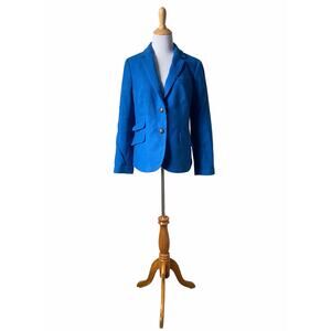 NWT Talbots Blue Wool Blend 2 Crested Button Lined Career Blazer Jacket Sz 12